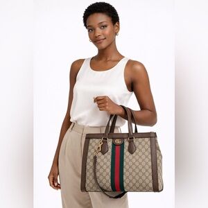 Gucci Monogram Supreme Ophidia Medium Tote – Authenticated – Excellent Condition